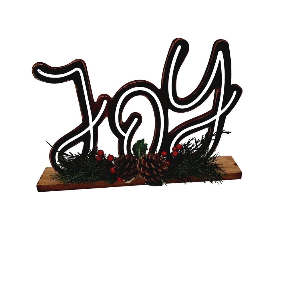 Joy Christmas sitting sign for table decor window decor